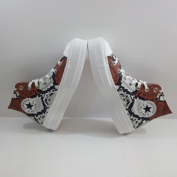 NEW Converse CTAS Lift Hi Women 7.5 Snake Print Platform Leather Shoes 573082C - Picture 5 of 8
